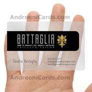 Sandro Battaglia clear plastic business card