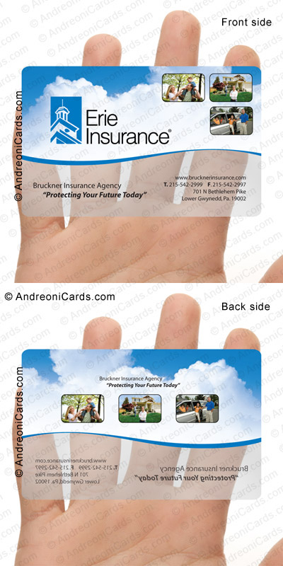 Translucent business card design sample | Erie Insurance