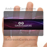 Game investors translucent plastic business card
