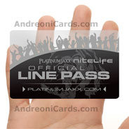 Platinum Jaxx plastic line pass card