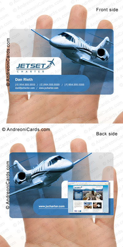 Clear plastic business card design sample | JetSet