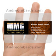 MMG translucent plastic business card