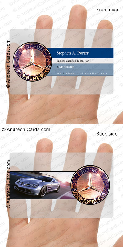 Transparent business card design sample | Mercedes
