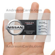 Nissan clear plastic business card