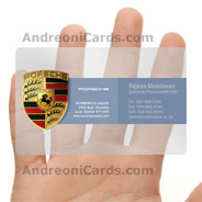 Porsche clear plastic business card