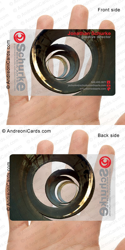 Clear plastic business card design sample | Schurke