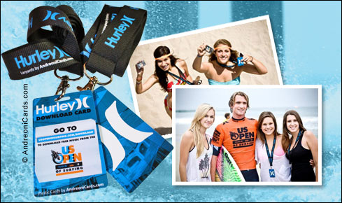 Plastic download cards with Lanyards
