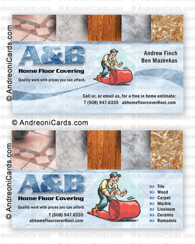 Business card design sample with glossy lamination | A&B