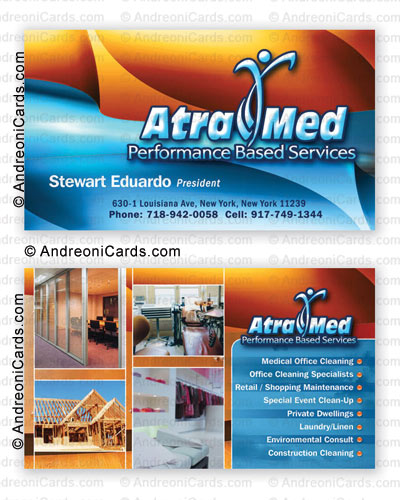 Glossy business card design sample | Atra Med