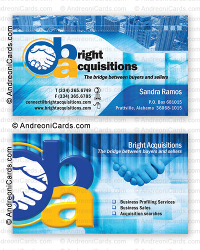 Business card design sample | Bright Acquisitions