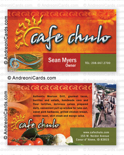 Business card design sample | Cafe Chulo