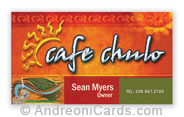 Cafe Chulo business card design sample