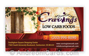 Business card design sample for Cravings