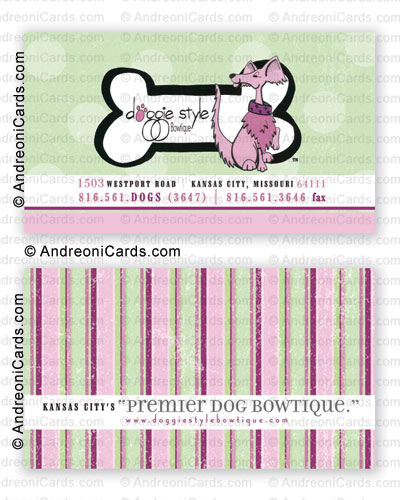 Silky laminated business card design sample | Doggie Style