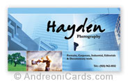 Hayden Photography Business Card Design Samples