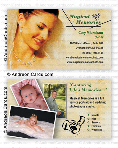 Satin business card design | Magical memories