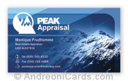 Peak glossy business card design sample