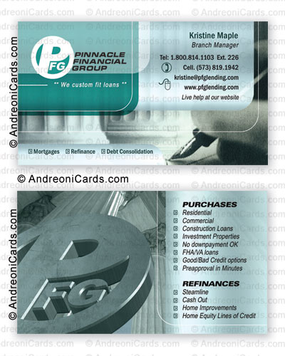 Glossy laminated business card design sample | Pinnacle