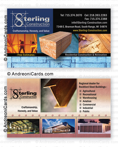 Business card design sample with glossy lamination | Sterling