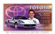 Toyota business card design sample