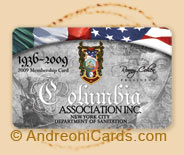 Columbia plastic association cards