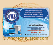 CWS plastic warranty card