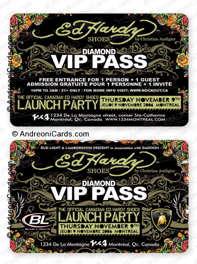 Plastic VIP card design sample | Ed Hardy