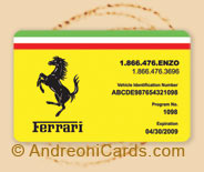 Ferrari plastic road assistance card