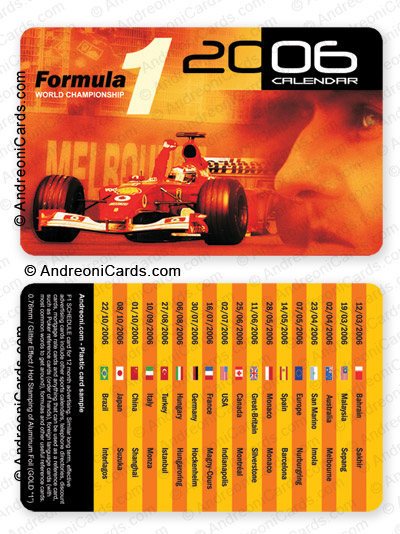 Plastic calendar card design sample | F1