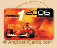 Formula 1 plastic calendar card