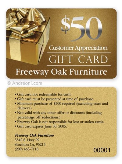 Plastic gift card - FREEWAY