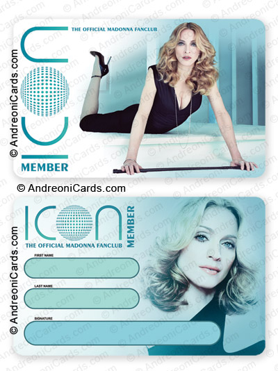 Plastic membership card design sample | Madonna ICON