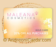 Maleana plastic discount card